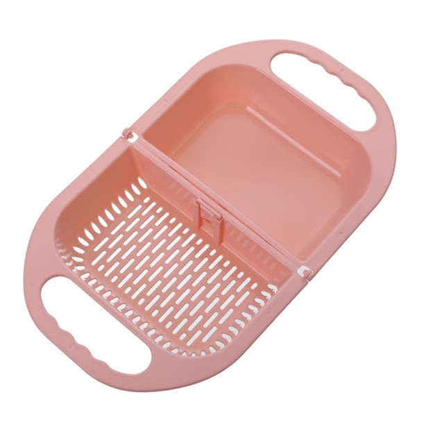 2 PCS Home Kitchen Foldable Drainable Fruit And Vegetable Basket(Pink)