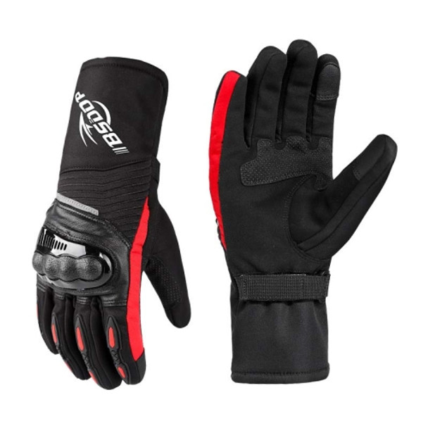 BSDDP RH-A0130 Outdoor Riding Warm Touch Screen Gloves, Size: L(Red)