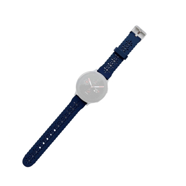 For Samsung Galaxy Watch4 Classic 46mm Silicone Hollowed-Out Printed Strap(Midnight Blue)
