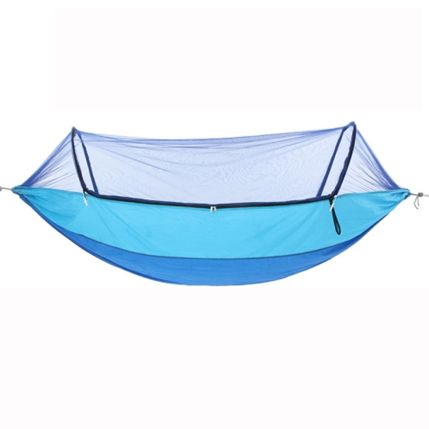 Outdoor Camping Anti-Mosquito Quick-Opening Hammock, Spec: Single (Blue+Sky Blue)