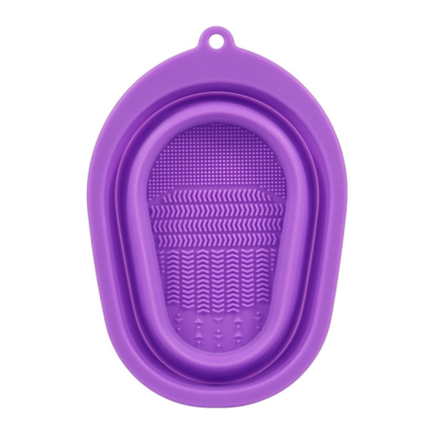 2 PCS Silicone Makeup Brush Puff Cleaning Pad(Purple)