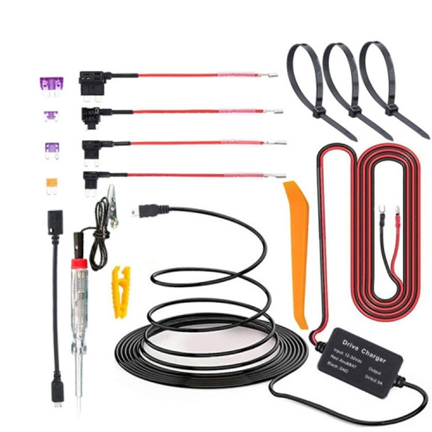 C301 12V to 5V Car ACC Takes Electricity Buck Cables, Model: Buckle + Electric Pen + Cable Tie