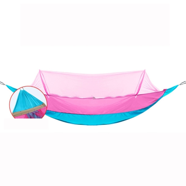 Outdoor Camping Anti-Mosquito Quick-Opening Hammock, Spec: Double Anti-rollover (Pink+Blue)