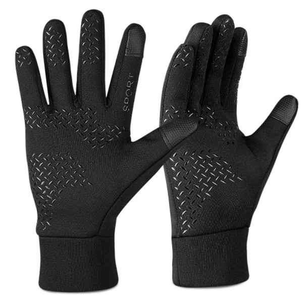Outdoor Sports Velvet Anti-Slip Glove, Size: L(Black)