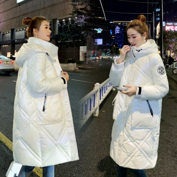 Glossy Loose Down Padded Jacket (Color:White Size:XXXL)