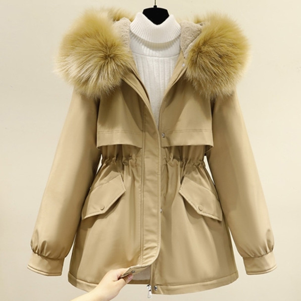 Loose Thickening Down Padded Jacket (Color:Khaki Size:XXXL)