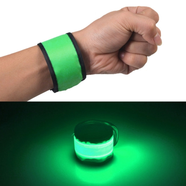 LED Luminous Slap Pat Circle Outdoors sports Wristband, Small, Size:26*4cm(Green)