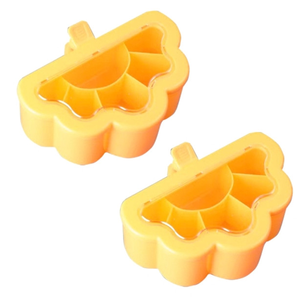 2 PCS Household Combination Set Kitchen 6-Grid Seasoning Box(Orange)