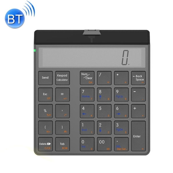 Sunreed KC9001S 29 Keys Financial Office Digital Bluetooth Keyboard With Display, Style: Double Zero Version (Black)