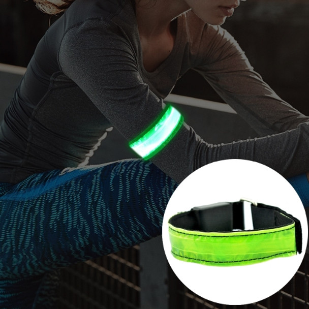 LED Flash Safety Reflective Nylon Light Battery Sports Wrist Belt(Green)