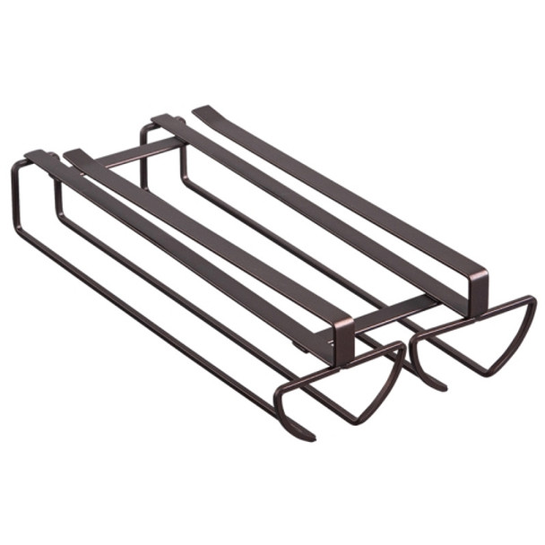 Free Punch Cabinet Wrought Iron Wine Glass Holder Upside Down Rack,Style: Lengthen Double Row