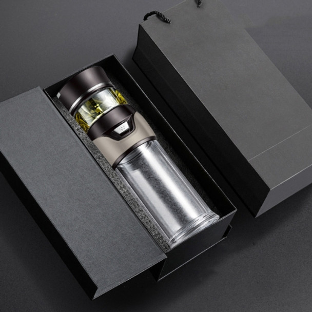 101-500ML Insulation Cup Tea Water Separation Tea Cup,Style: Glass Coffee+Gift Box