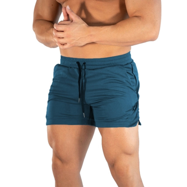 Men Sports Shorts Pants Quick-Drying Marathon Running Three-Point Pants, Size: XL(Dark Blue Without Logo)