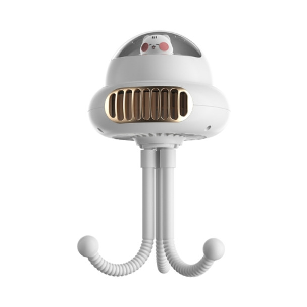 Stroller Portable Multi-Function Silent Octopus Bladeless Fan(White)