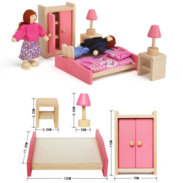 Pretend Play Mini Simulation Children Small Furniture Doll House Toy(Bedroom )