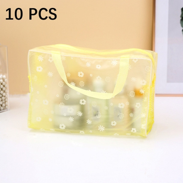 10 PCS Outdoor Travel Cosmetic Storage Bag Waterproof Wash Bag(Yellow)