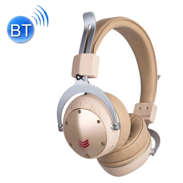 MH6 Subwoofer Retractable Folding Wireless Bluetooth Headset(Camel)