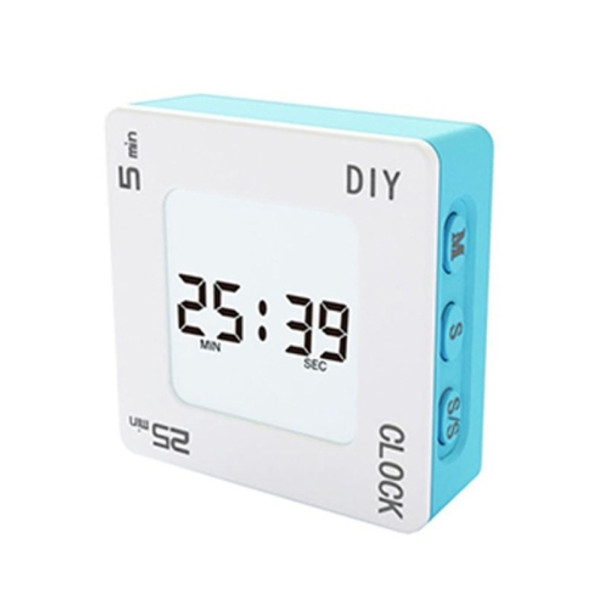 Vibrating DIY Timer Flip Alarm Time Management Timing Reminder(White Light Blue Plane)