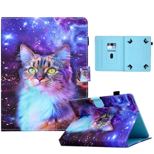 For 8 inch Tablet Electric Pressed TPU Leather Tablet Case(Star Cat)