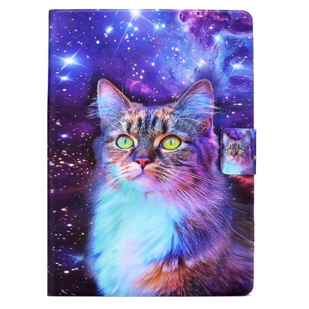 Electric Pressed TPU Leather Tablet Case For iPad 9.7 2018 / 2017(Star Cat)
