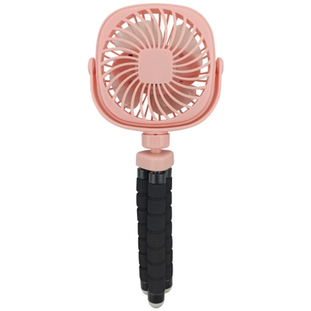 Octopus Stroller Deformation Fan Desktop Portable Handheld USB Small Fan, Colour: 2200mAh Pink