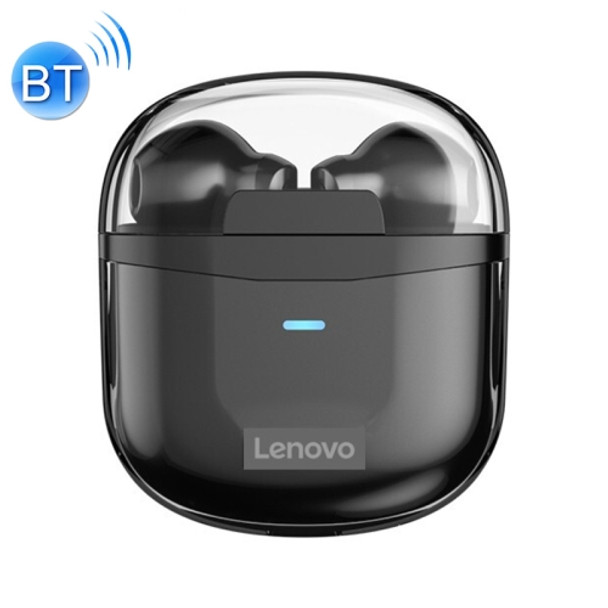 Original Lenovo XT96 Noise Reduction Semi-in-ear Bluetooth Earphone with Transparent Jelly Charging Box (Black)