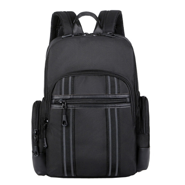 Men Business Laptop Back Shoulders Bag Waterproof Wear Backpack(Style 2 Black)
