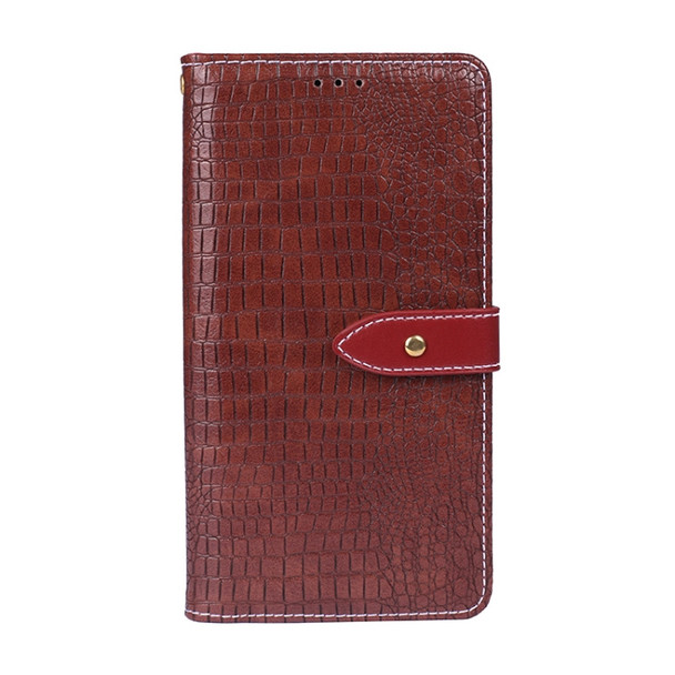 For Blackview A70 Pro idewei Crocodile Texture Leather Phone Case(Burgundy)