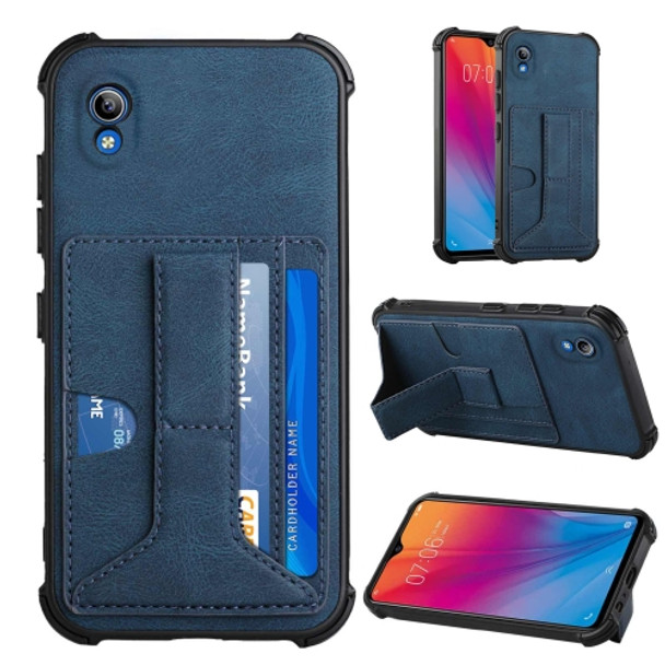 For vivo Y91i without Fingerprint Hole Dream Holder Card Bag Shockproof Phone Case(Blue)