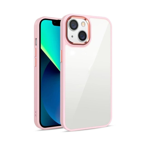 3 in 1 Electroplated Acrylic Phone Case For iPhone 11 Pro(Pink)