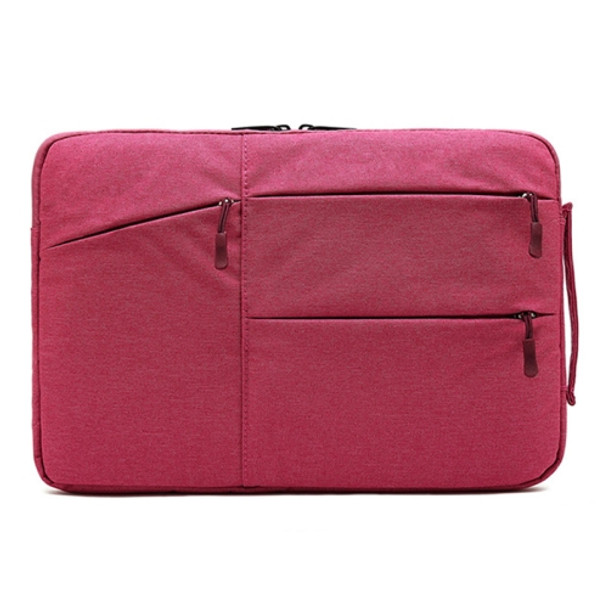 Zipper Type Polyester Business Laptop Liner Bag, Size: 11.6 Inch(Rose Red)