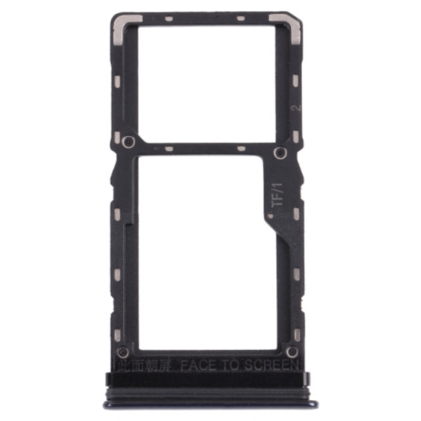 SIM Card Tray + Micro SD Card Tray for Xiaomi Poco X3 Pro M2102J20SG M2102J20SI (Black)