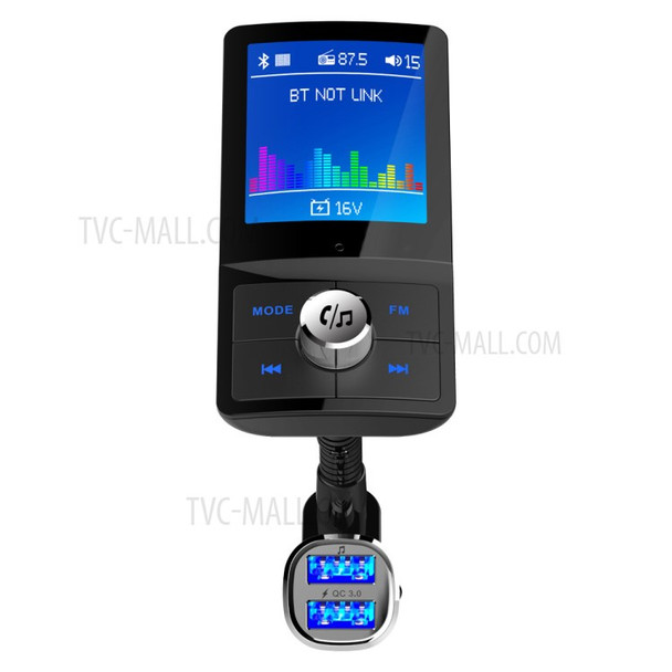 BC43 Car BlueTooth FM Transmitter MP3 Player QC3.0 USB Charger with LCD Display Screen