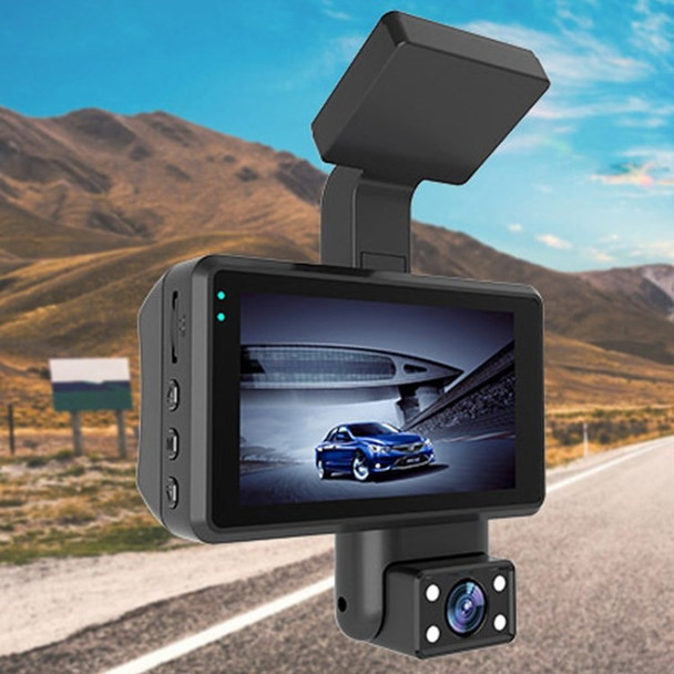 YC-868 HD 1080P Car DVR Camera Video Dual Lens Driving Recorder 24H Parking DVR Night Vision Dish Camera - 3 inch Front + Internal