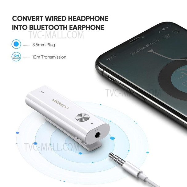 UGREEN Bluetooth 5.0 Receiver HiFi Wireless Audio Adapter Support Hands-free Call 3.5mm AUX Converter