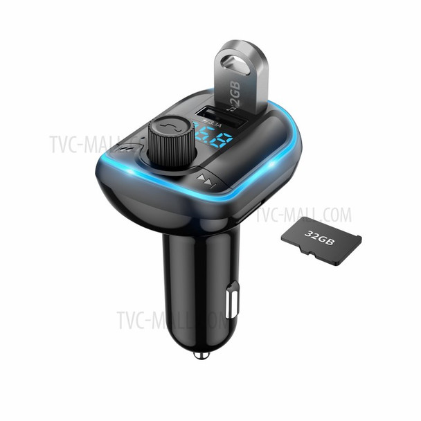 Bluetooth Hands-free Car Kit MP3 Player FM Transmitter USB Charger with Breathing Light