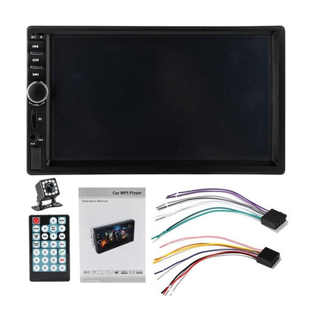 7 inch Touch Screen 2 Din Car FM Radio Bluetooth Video Music MP5 Player with Rearview Camera