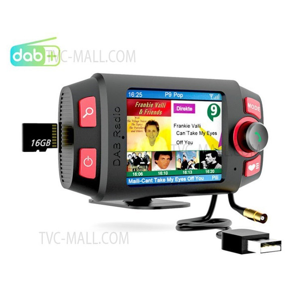 DAB-C8 2.4-inch LCD DAB Digital Radio Receiver Bluetooth MP3 Player - Black