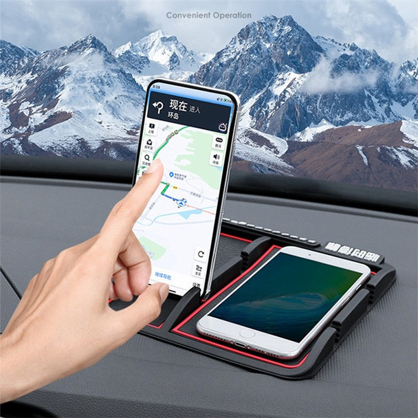 B-35 Multi-function Anti-Slip Dashboard Mat with Phone Holder/Car Temporary Parking Card Phone Number, Shake-proof PVC Pad Phone Mount for Cars