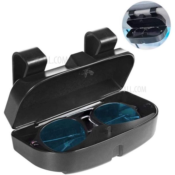 Car Sun Visor Glasses Box Universal Car Sunglasses Holder Case - Black