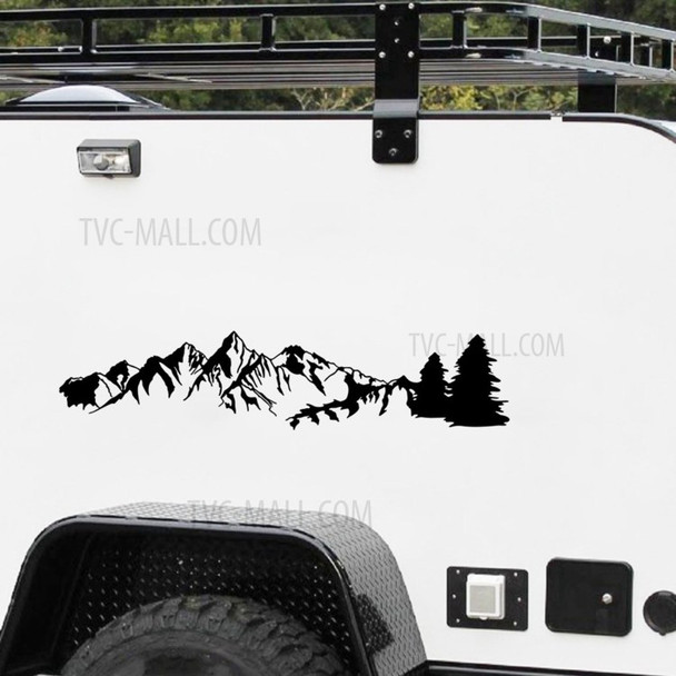 1 Pcs Universal Mountain Tree Forest Car Decals Graphics Vinyl Car Windows Sticker for Camper RV Trailer Door Panel - Black