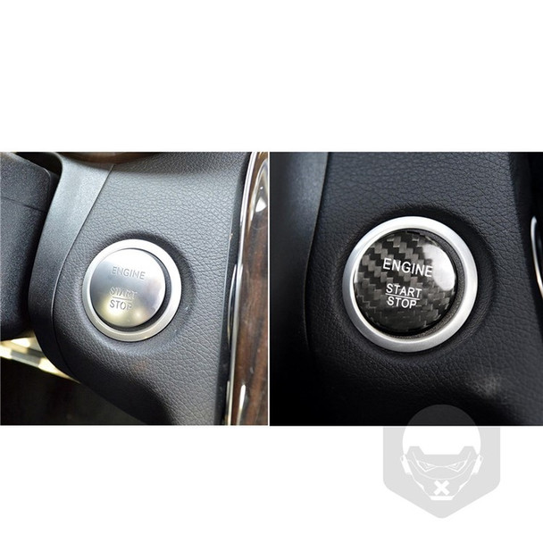 Carbon Fiber Wear-resistant Stylish Car Engine Start Stop Switch Button Sticker Ignition Sticker Car Interior Decoration Replacement for Mercedes Benz A B C W205 GLC X253 AMG E ML GLE