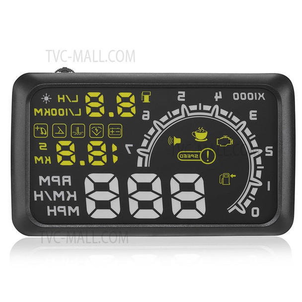 W02 Car HUD Digital Speedometer OBDII Interface Over-speed Alarm Water-Temp Detector Head-up Display