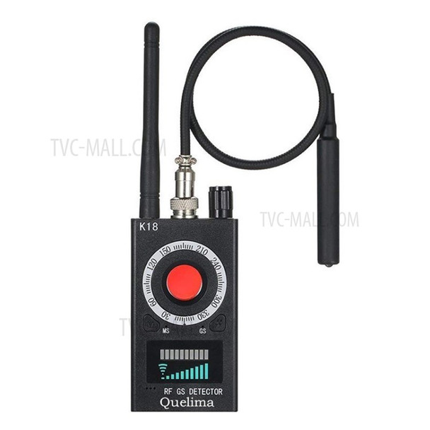 K18 Anti-spy Detector Bug GPS Detector Hidden Camera Finder RF Signal Scanner Detector for GPS Tracker Listening Device Camera - Black/US Plug