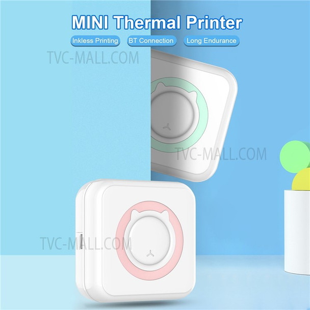 BT Connection Photo Printer Wireless Instant Mini Portable Multi-functional Printer with 11 Paper Rolls for iOS Android Smartphone - Blue/Type 1
