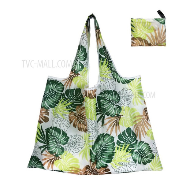 Reusable Shopping Bags Stylish Folding Tote Pouch Washable Lightweight Grocery Bag - Banana Leaf