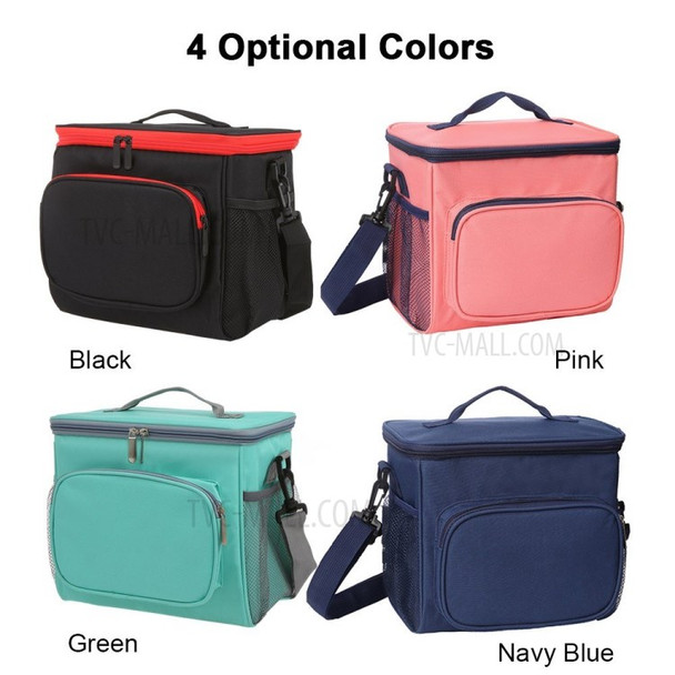 Thermal Insulated Lunch Bag Tote Box Picnic Tote Travel Accessory Organizer Tool - Black / Red