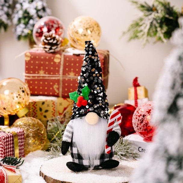 Christmas Doll Toy Pendant Christmas Tree Decor Xmas Ornament for Home Party - Black