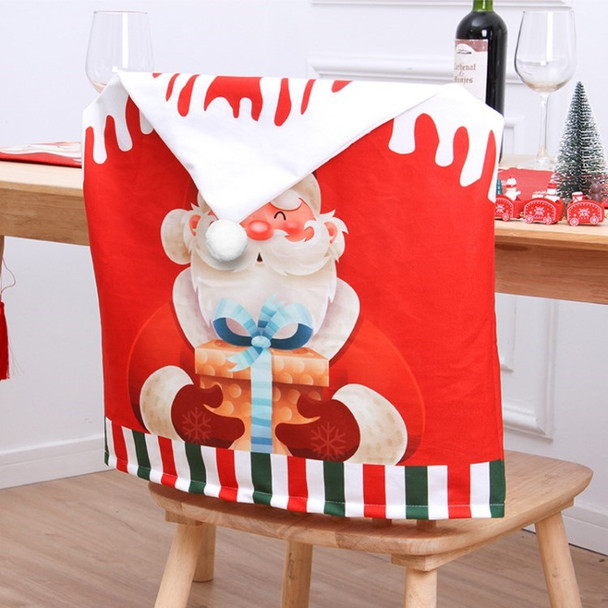 Christmas Chair Cover 50x60cm Removable Washable Christmas Chair Protector Slipcover for Xmas Dinner Party Decor - Style A