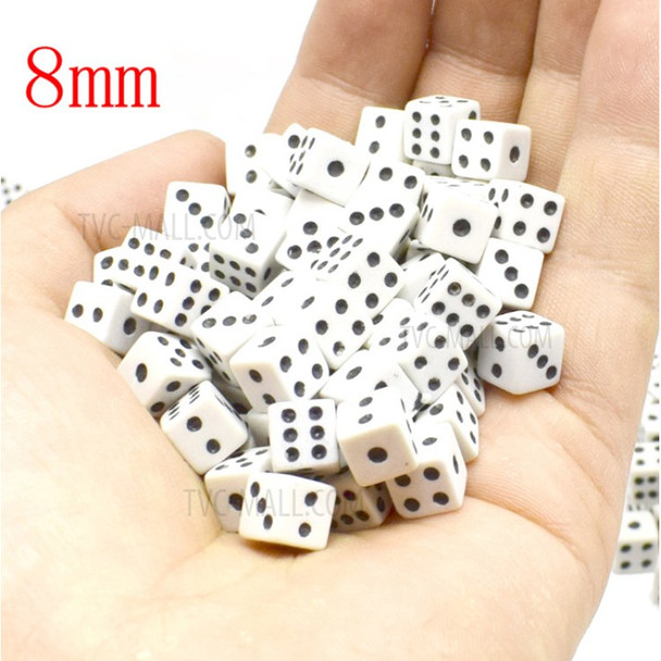 50Pcs 8*8*8MM Super Mini Small Dice Black and White 6 Sided Right-angle Dice